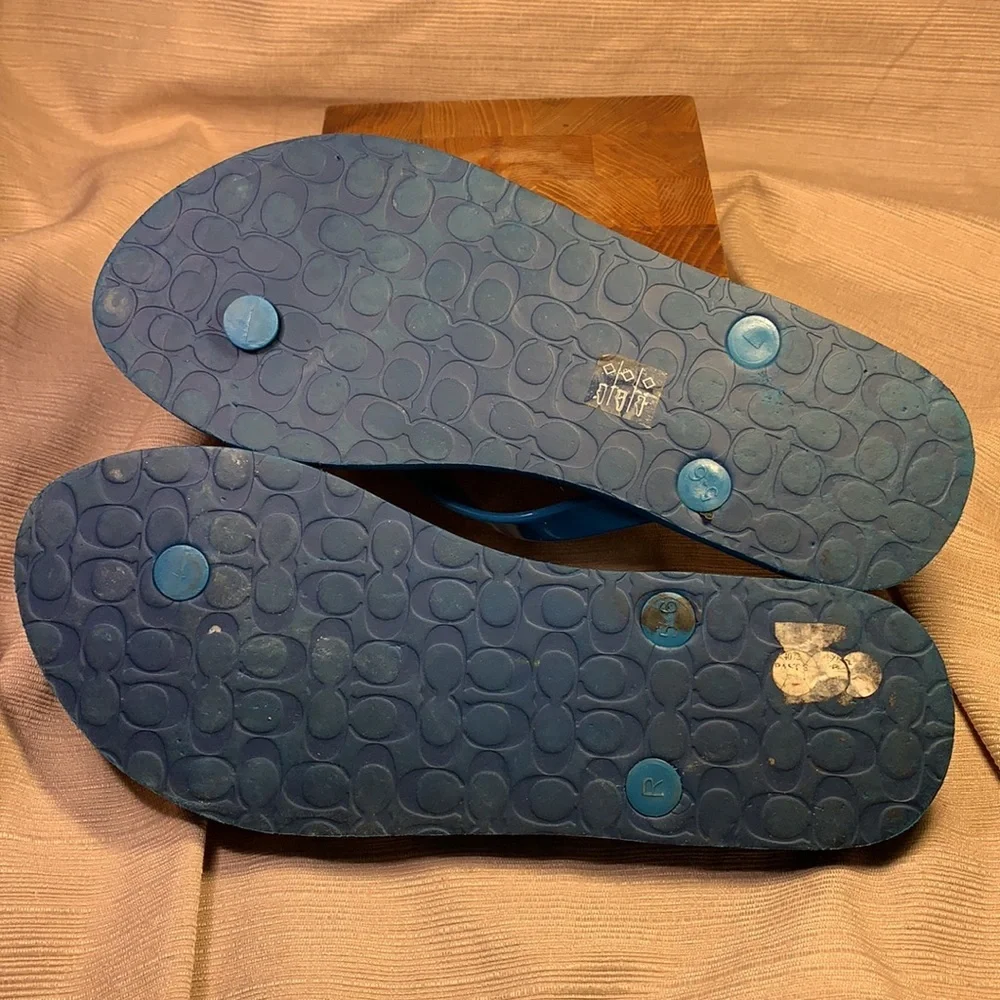 Coach star flip-flops worn once (partial tags)